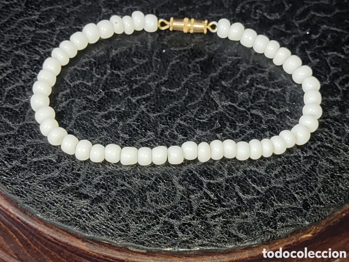 Joyeria: Pulsera de opalina blanca & Cristal.Vintage. - Foto 1