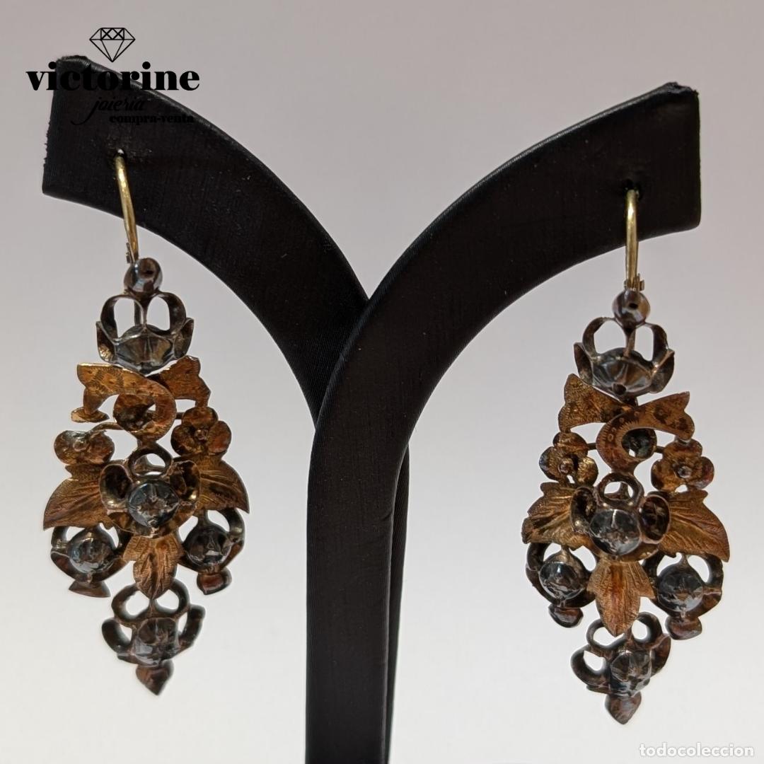 Joyeria: Pendientes de los a&ntilde;os 1880. Oro 18k - Foto 2