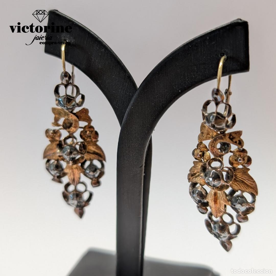 Joyeria: Pendientes de los a&ntilde;os 1880. Oro 18k - Foto 4