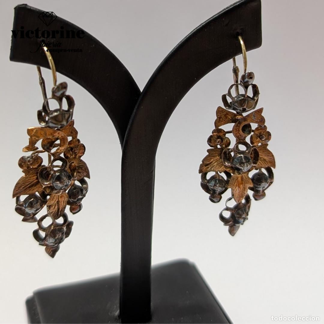 Joyeria: Pendientes de los a&ntilde;os 1880. Oro 18k - Foto 5