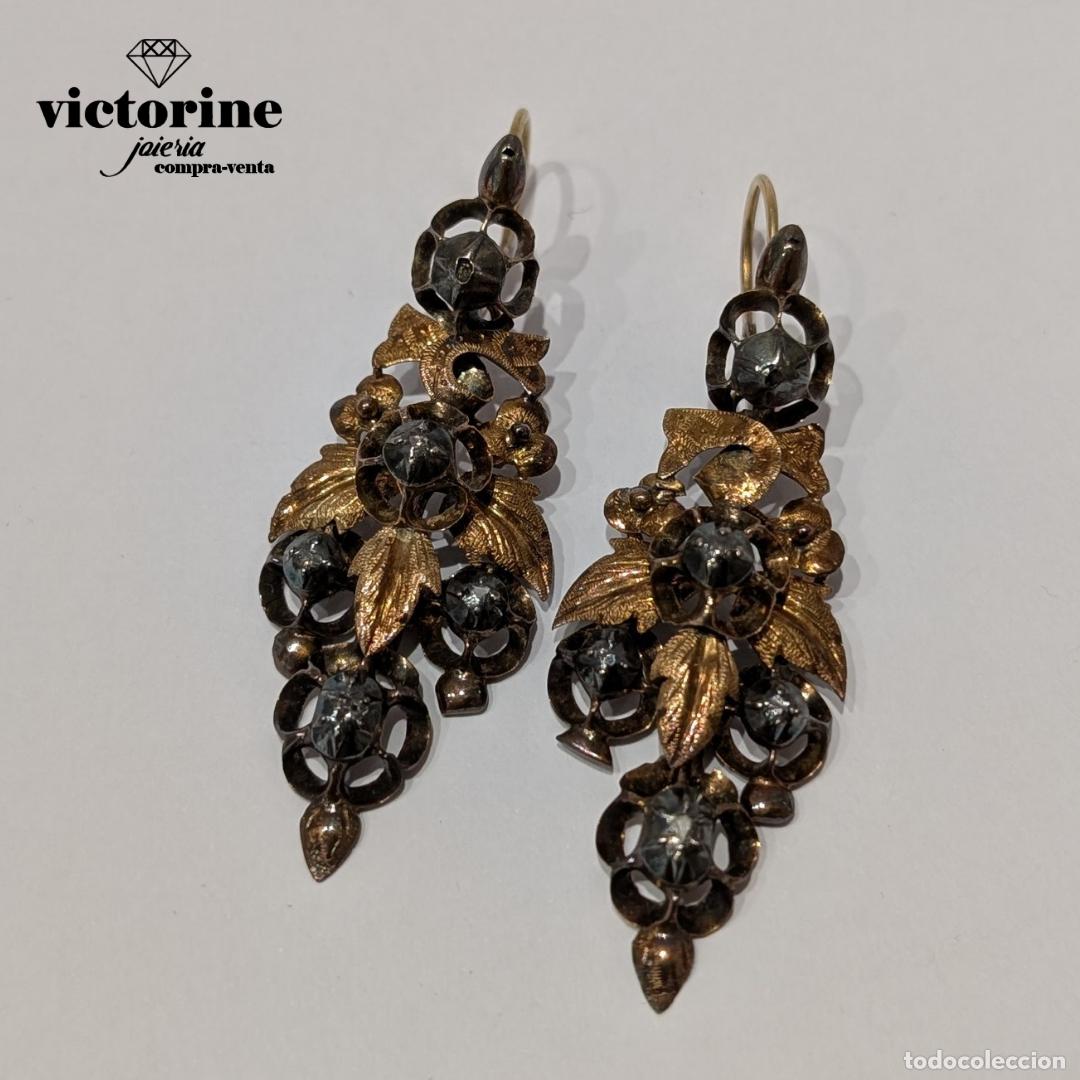 Joyeria: Pendientes de los a&ntilde;os 1880. Oro 18k - Foto 7