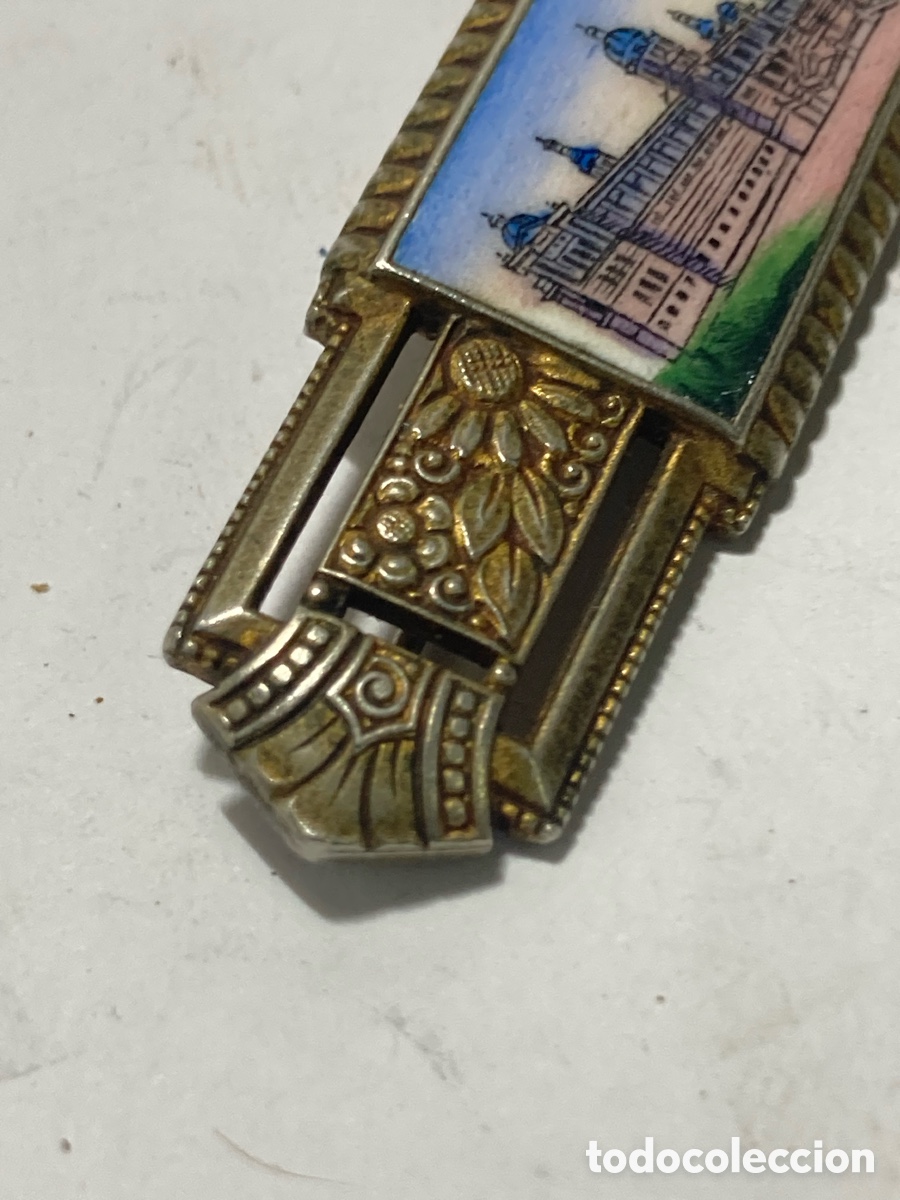 Joyeria: Broche o prendedor vintage con esmalte edificio hist&oacute;rico siglo XX /B161 - Foto 3