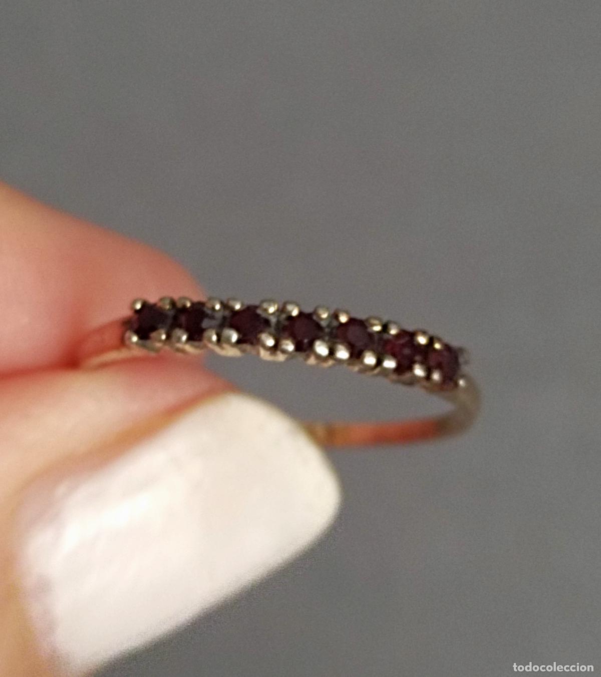 Joyeria: Anillo de plata de ley dorada , contrastada. Con &oacute;nix. - Foto 1