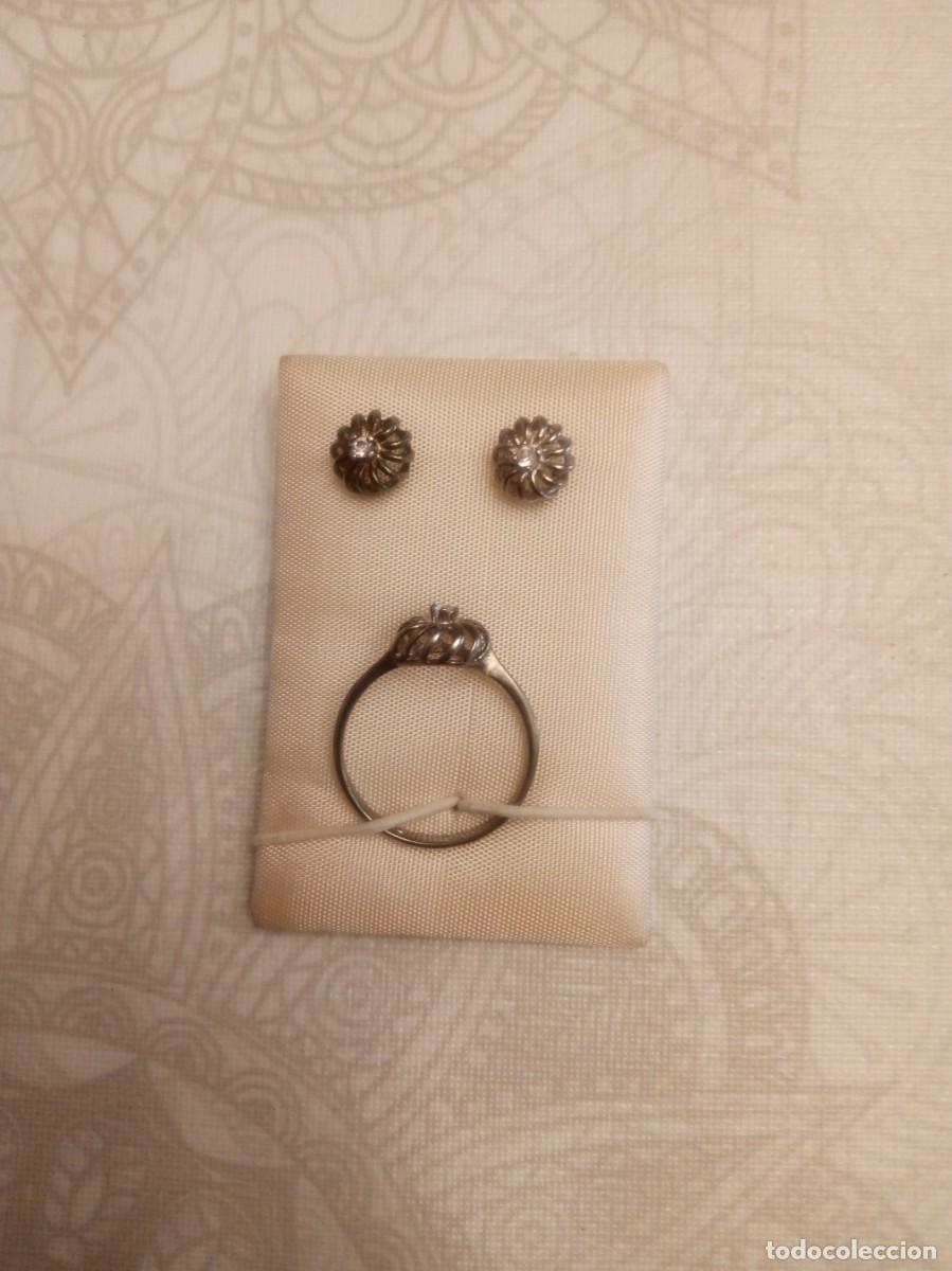 Joyeria: Juego de Sortija y Pendientes de Plata - Foto 1
