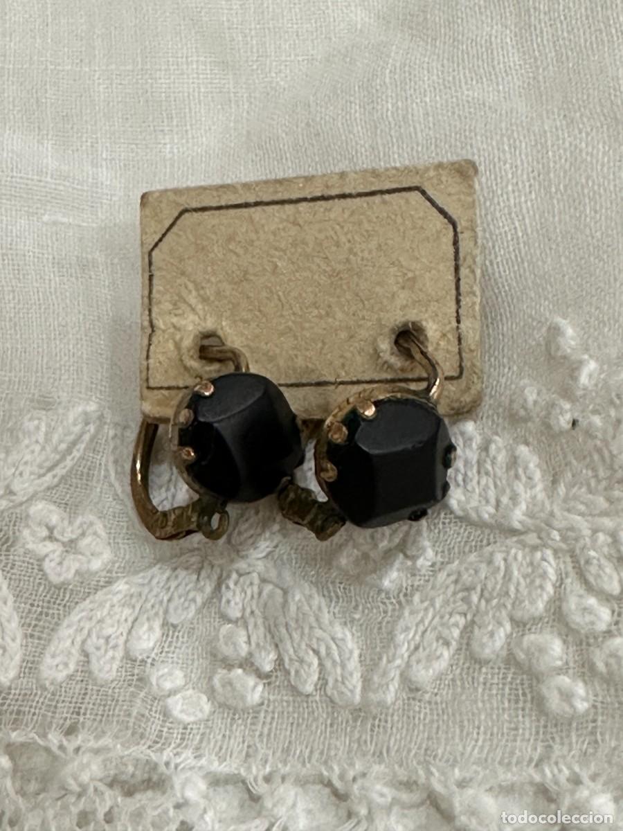 Joyeria: Dormeuses. Pendientes de bot&oacute;n negro - Foto 1