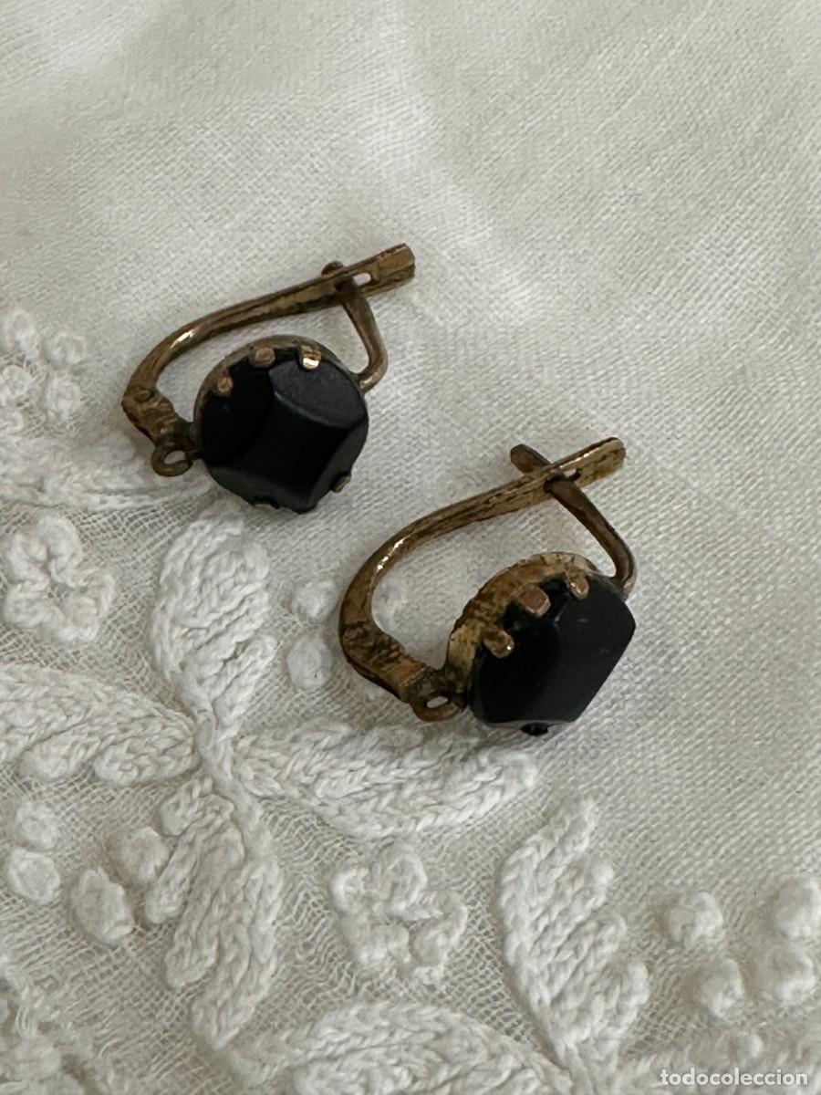 Joyeria: Dormeuses. Pendientes de bot&oacute;n negro - Foto 6