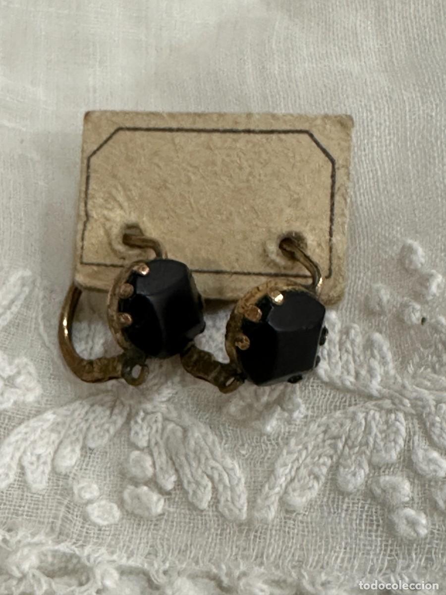 Joyeria: Dormeuses. Pendientes de bot&oacute;n negro - Foto 7