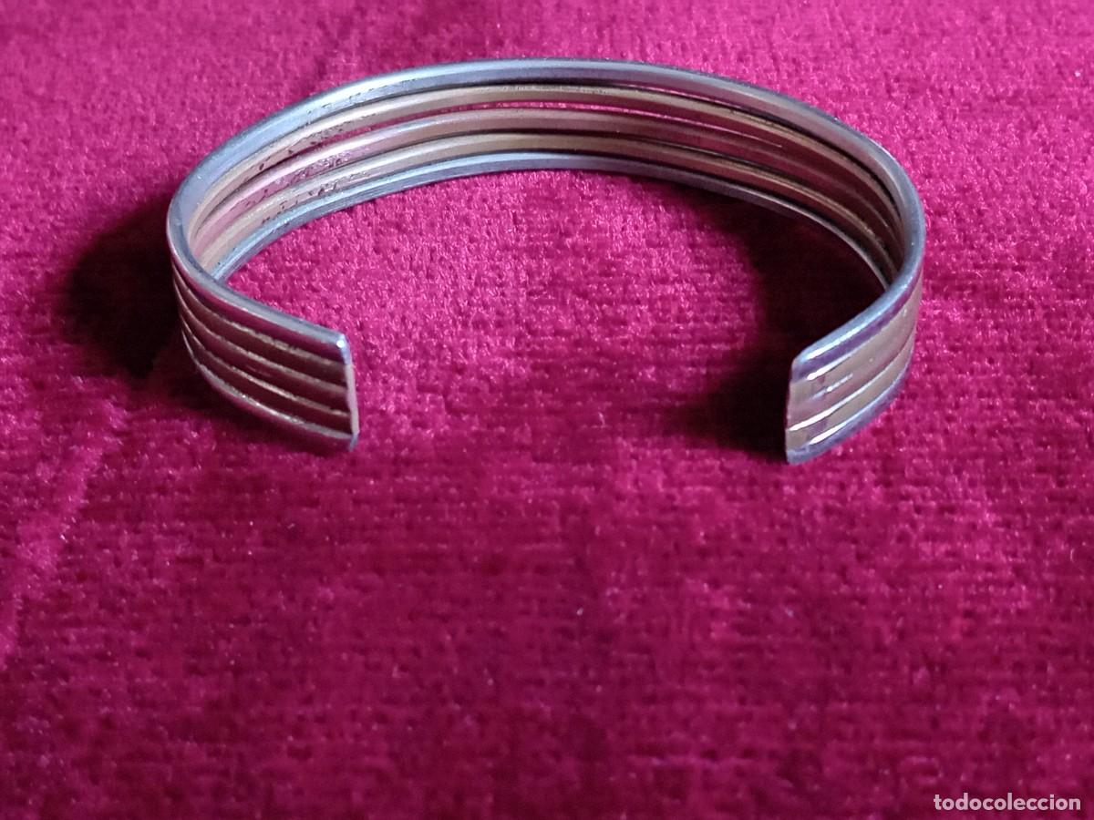 Joyeria: Pulsera brazalete de acero y bronce d&eacute;cada de los 70 - Foto 3
