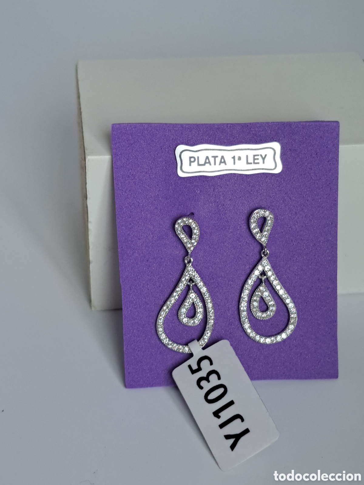 Joyeria: Pendientes de plata de ley 925 rodiada con circonitas. - Foto 5
