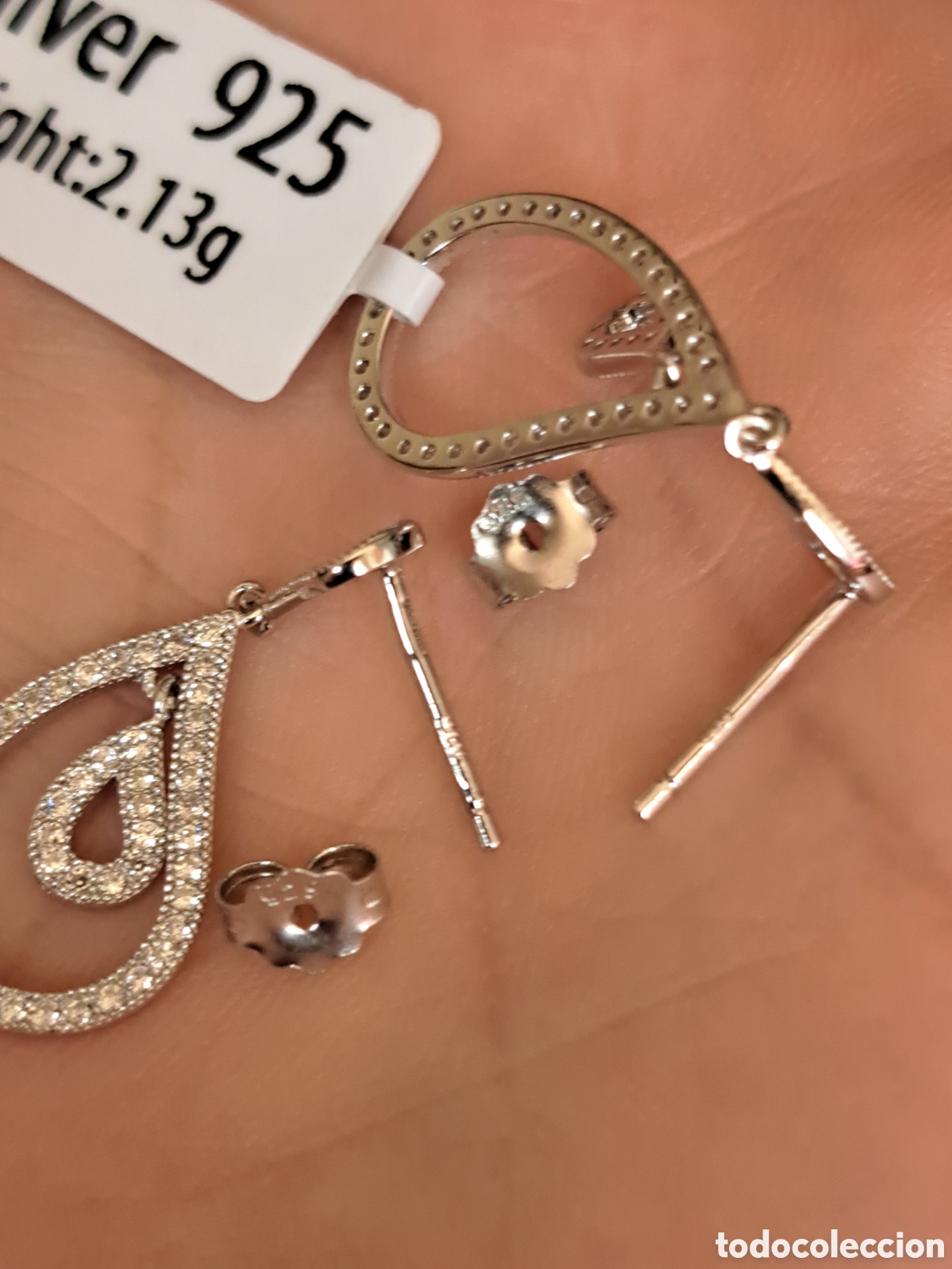 Joyeria: Pendientes de plata de ley 925 rodiada con circonitas. - Foto 6