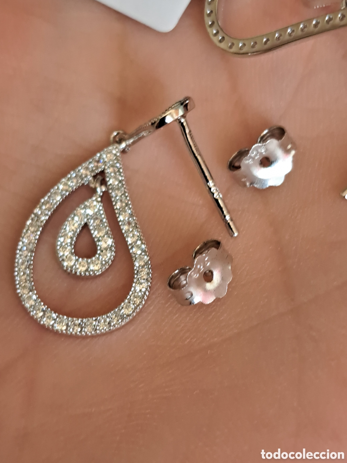 Joyeria: Pendientes de plata de ley 925 rodiada con circonitas. - Foto 3