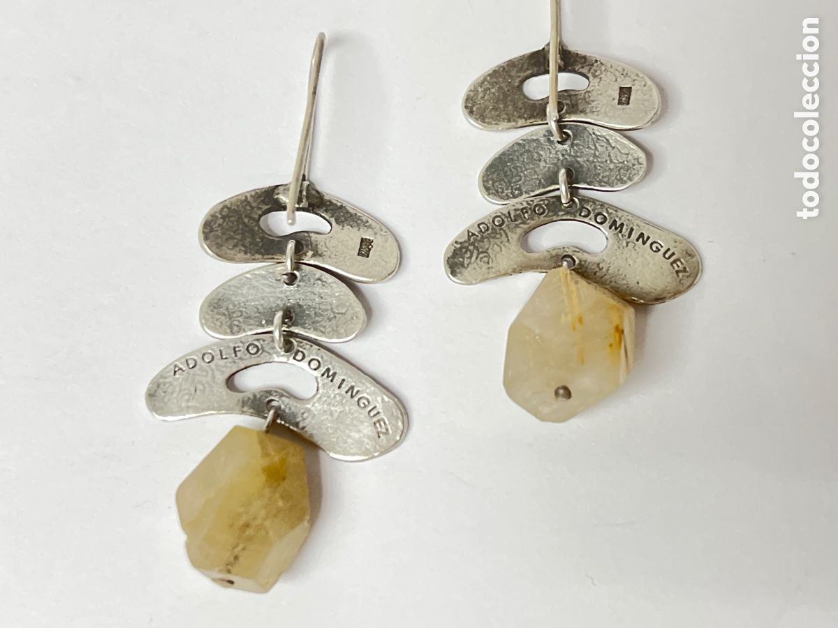 Joyeria: Pendientes de plata y cuarzo MARCA Adolfo Dom&iacute;nguez /P326 - Foto 3