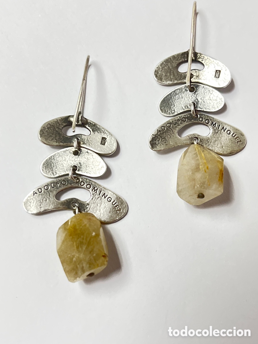 Joyeria: Pendientes de plata y cuarzo MARCA Adolfo Dom&iacute;nguez /P326 - Foto 4