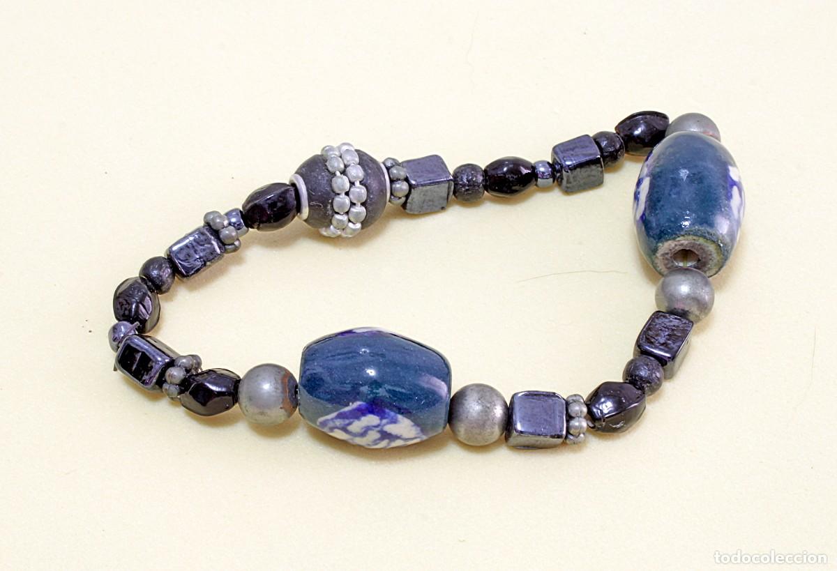 Joyeria: PULSERA VINTAGE, ABALORIOS DE TONOS OSCUROS - Foto 1