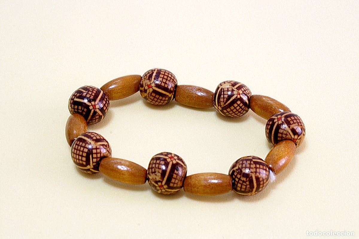 Joyeria: PULSERA VINTAGE, CUENTAS DE MADERA DECORADA - Foto 1