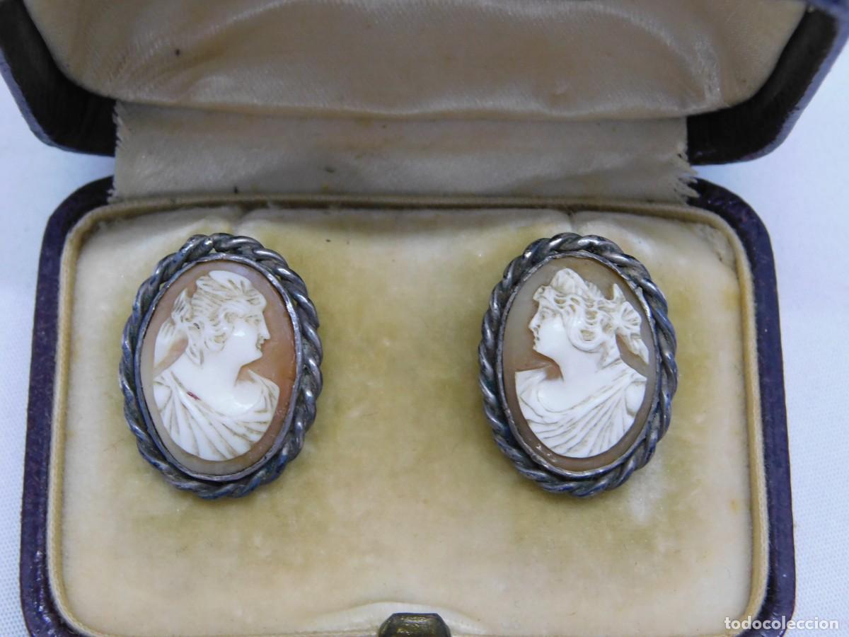 Joyeria: ANTIGUOS PENDIENTES DE PLATA CON CAMAFEO - Foto 3