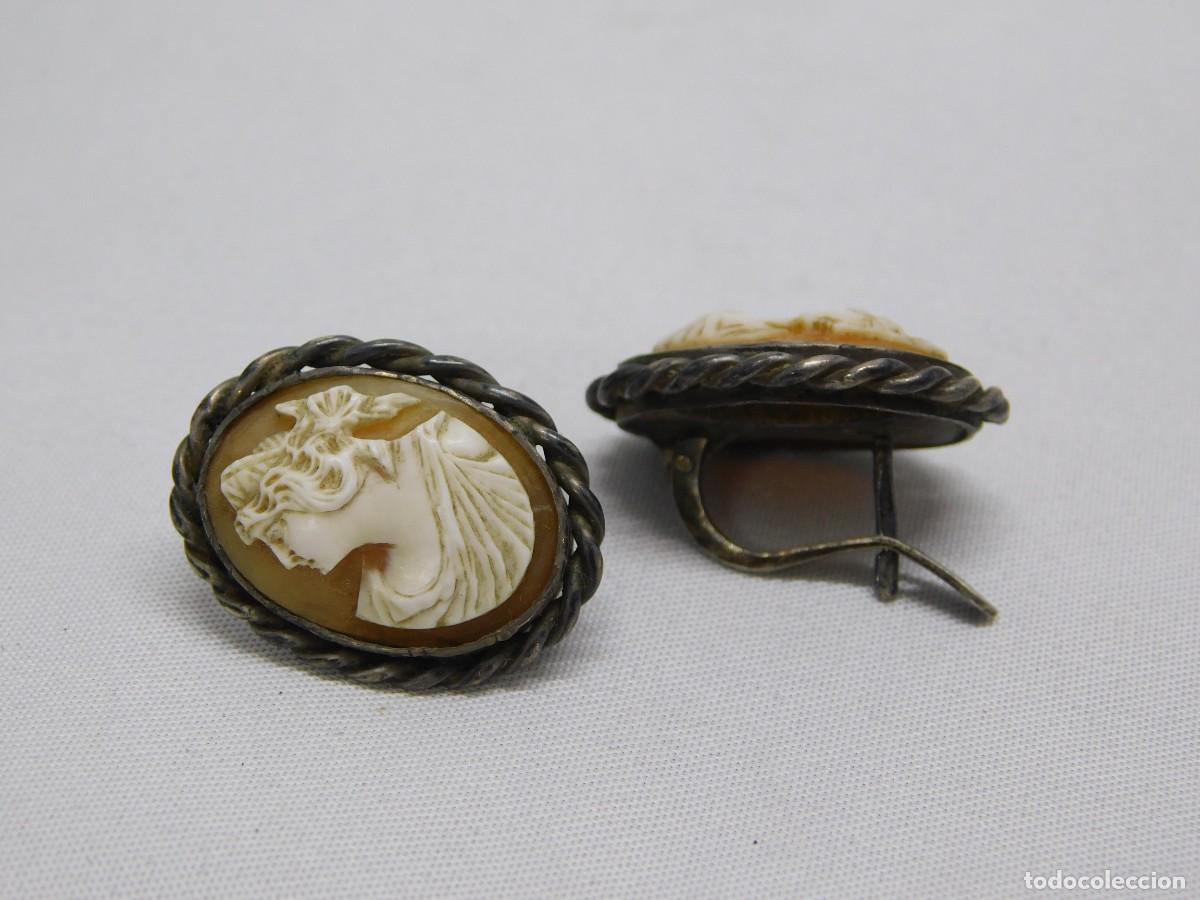 Joyeria: ANTIGUOS PENDIENTES DE PLATA CON CAMAFEO - Foto 5