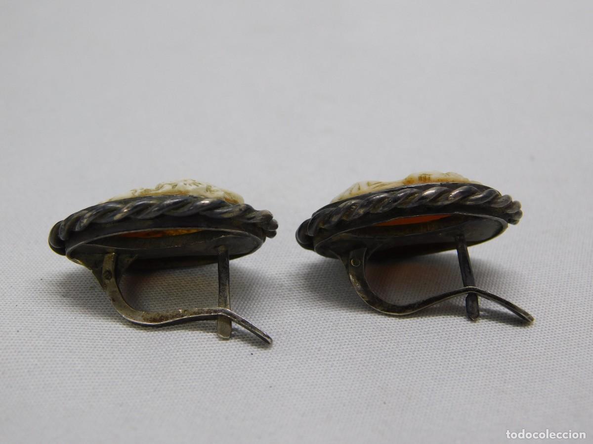 Joyeria: ANTIGUOS PENDIENTES DE PLATA CON CAMAFEO - Foto 6