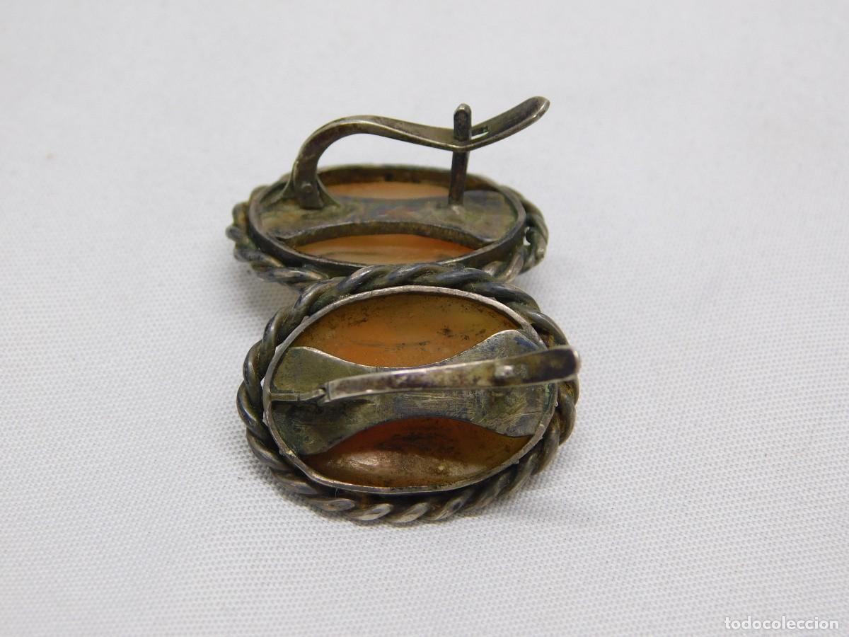 Joyeria: ANTIGUOS PENDIENTES DE PLATA CON CAMAFEO - Foto 7