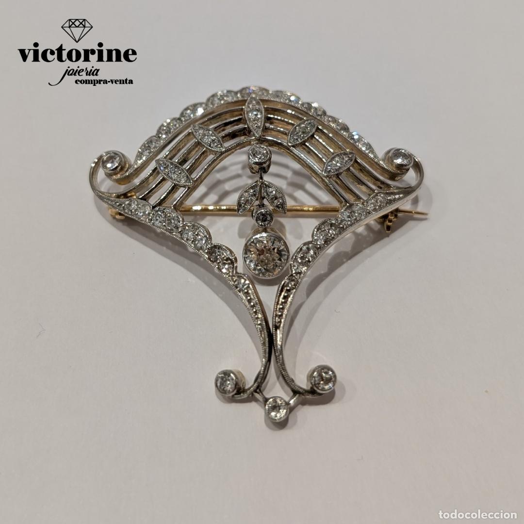 Joyeria: Broche antiguo con diamantes - Foto 2