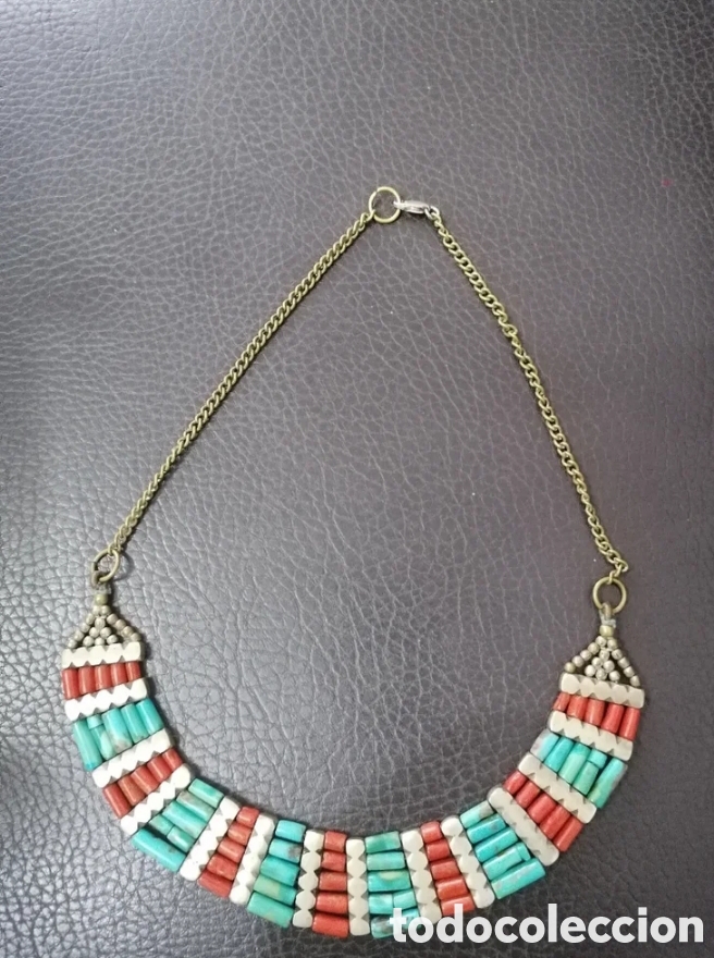 Joyeria: Collar egipcio de turquesa y coral - Foto 2
