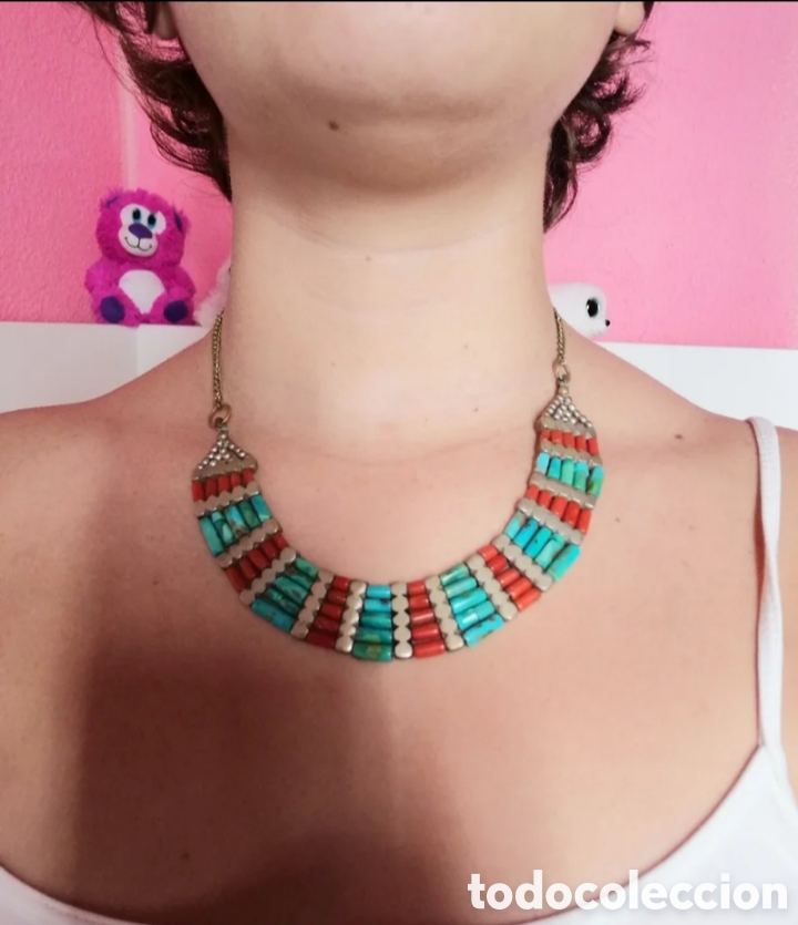 Joyeria: Collar egipcio de turquesa y coral - Foto 1