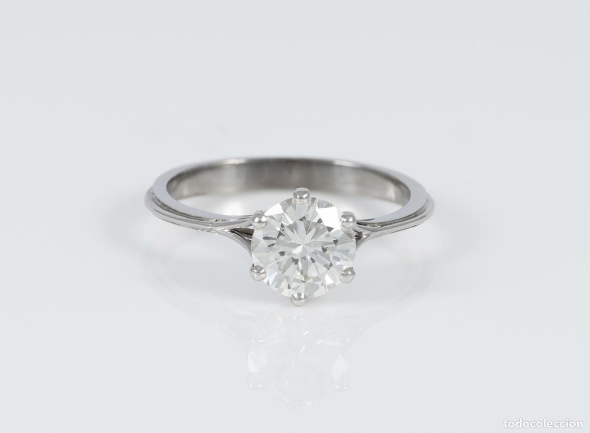 Joyeria: Anillo en oro blanco 18k con diamante 1.41 ct - Foto 1