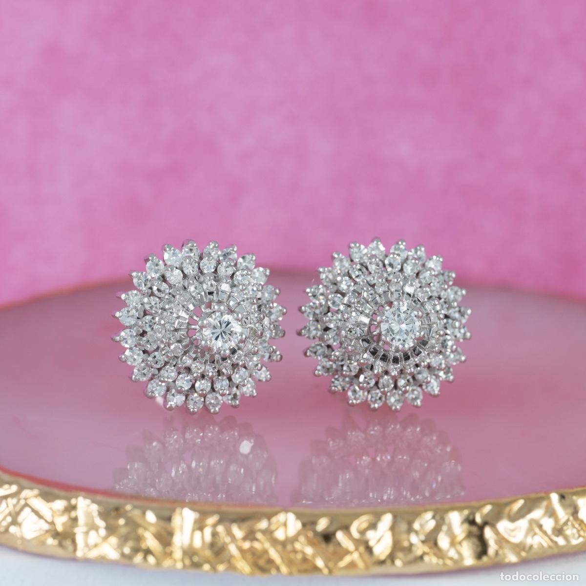 Joyeria: Pendientes en oro blanco 18k con diamantes 2.74 ct - Foto 1