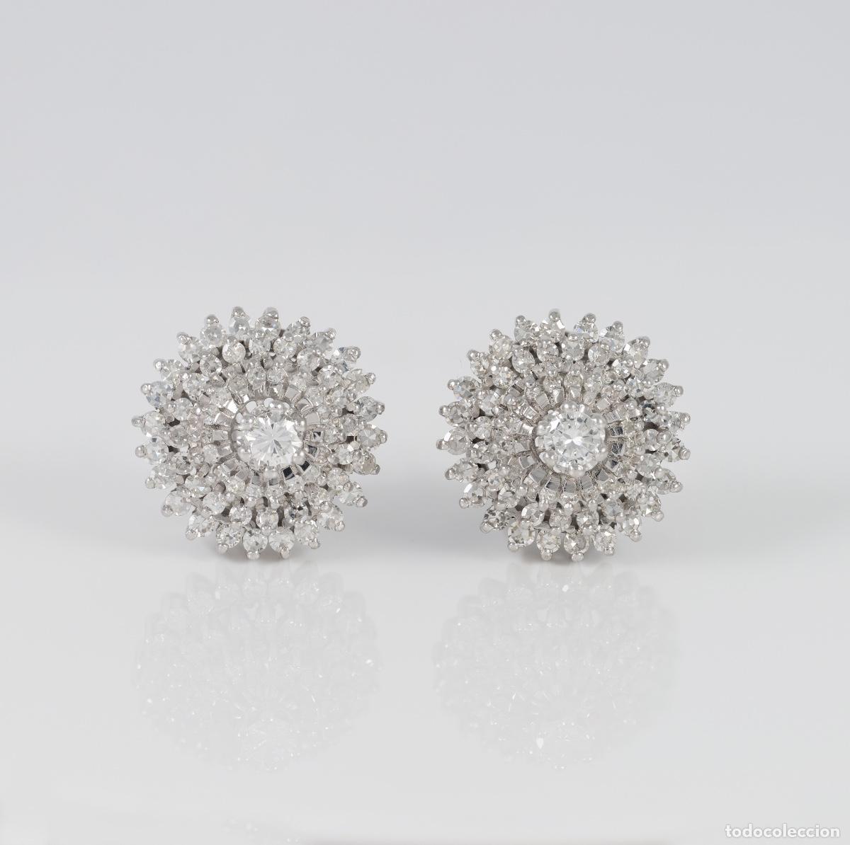 Joyeria: Pendientes en oro blanco 18k con diamantes 2.74 ct - Foto 3