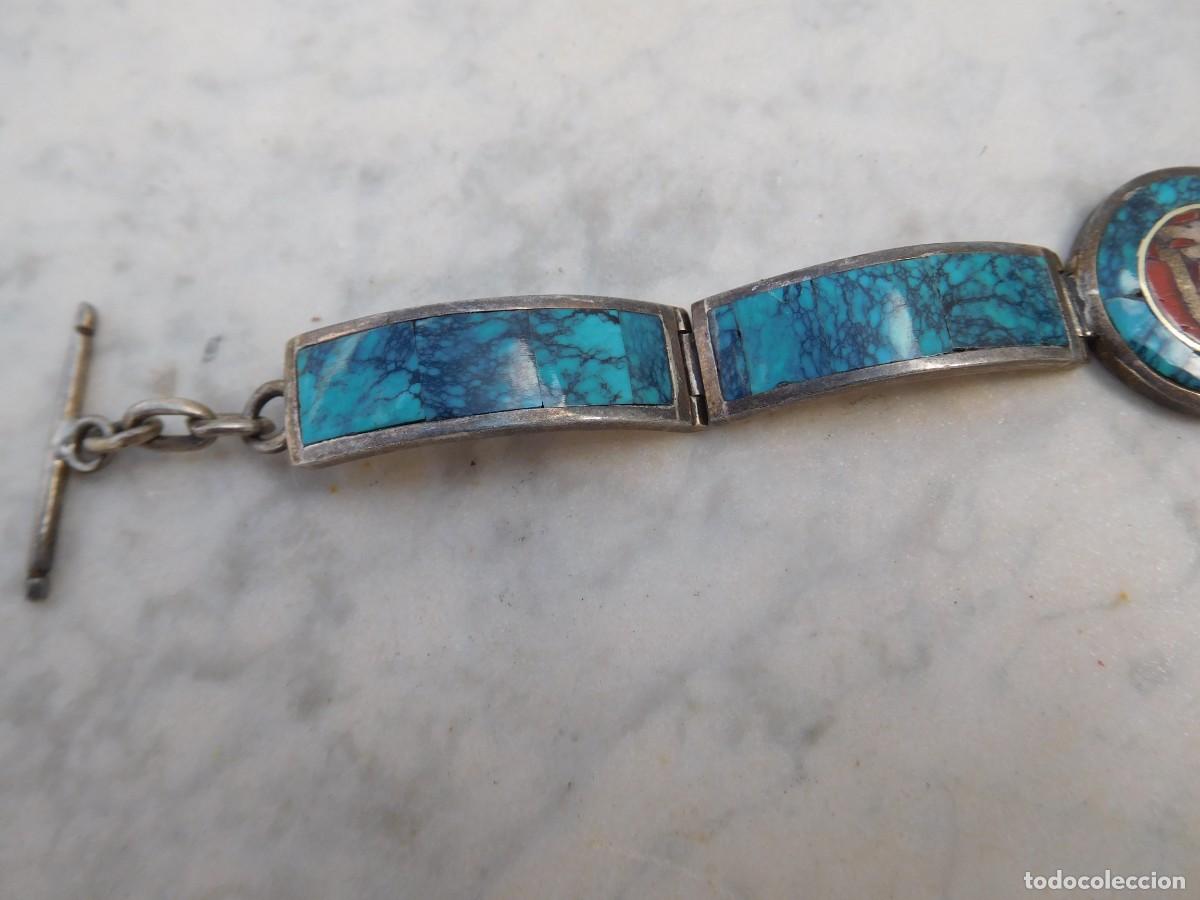 Joyeria: Pulsera vintage de plata y mineral? Turquesa? - Foto 3