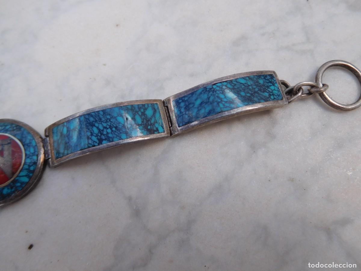 Joyeria: Pulsera vintage de plata y mineral? Turquesa? - Foto 4