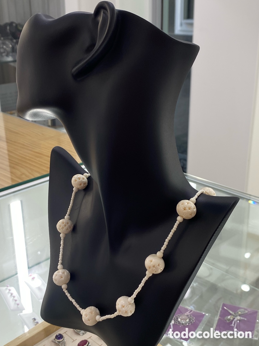 Joyeria: Collar de hueso de marfil. - Foto 2