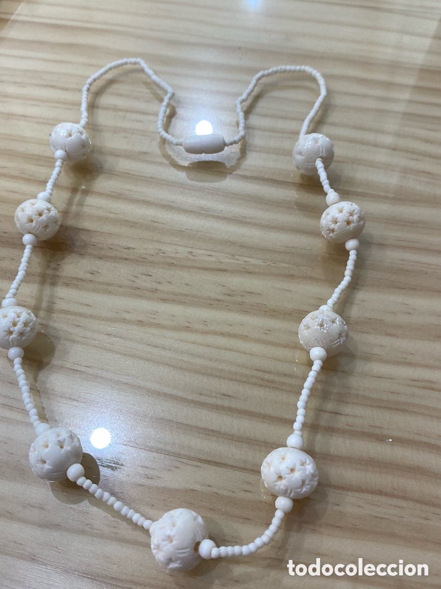 Joyeria: Collar de hueso de marfil. - Foto 3