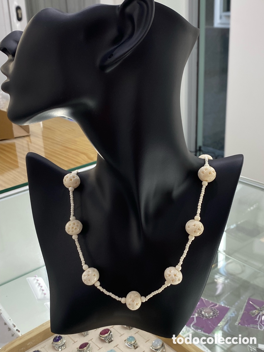 Joyeria: Collar de hueso de marfil. - Foto 1