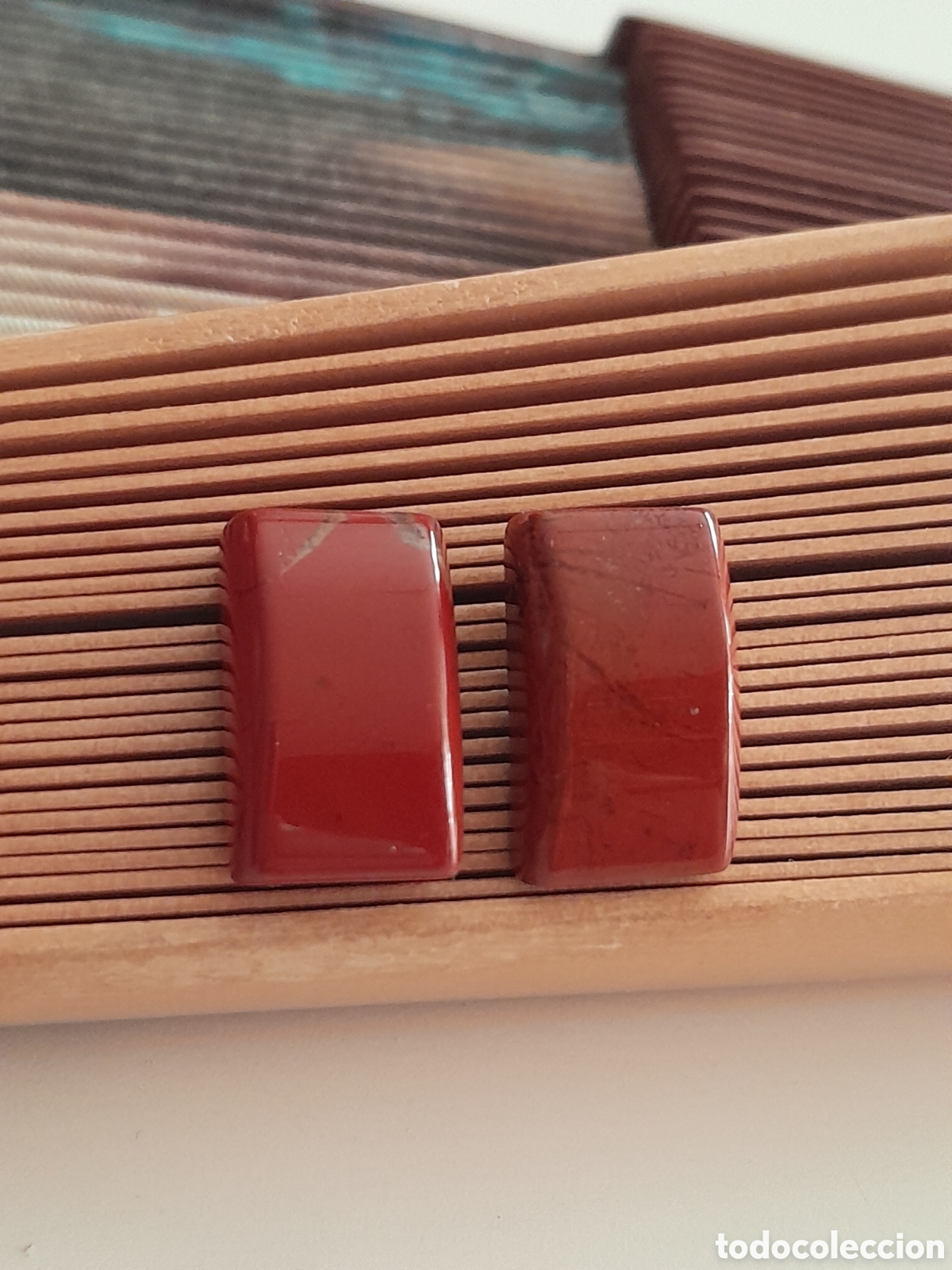 Joyeria: PENDIENTES DE CORNALINAS CON PERNO DE PLATA DE LEY - Foto 3