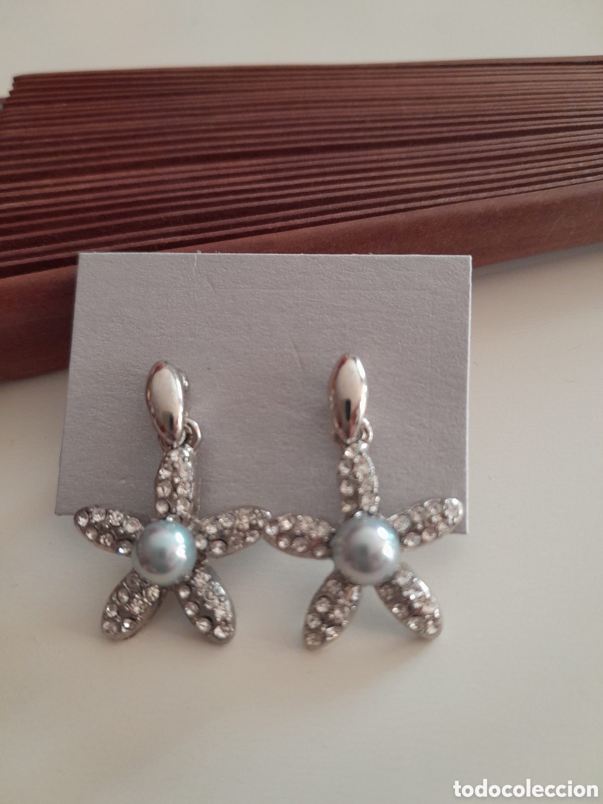 Joyeria: PENDIENTES DE CRISTAL Y PERLA GRIS - Foto 3