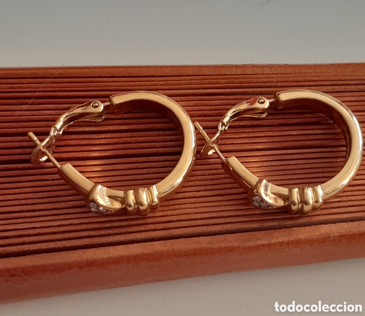 Joyeria: PENDIENTES ARGOLLAS CHAPADAS EN ORO - Foto 2