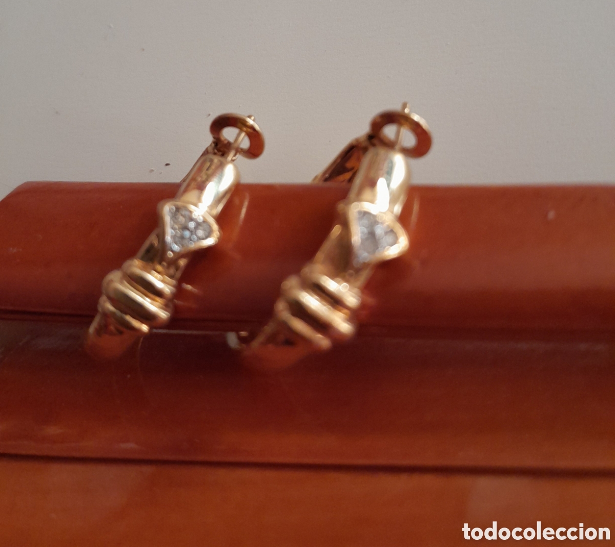 Joyeria: PENDIENTES ARGOLLAS CHAPADAS EN ORO - Foto 1