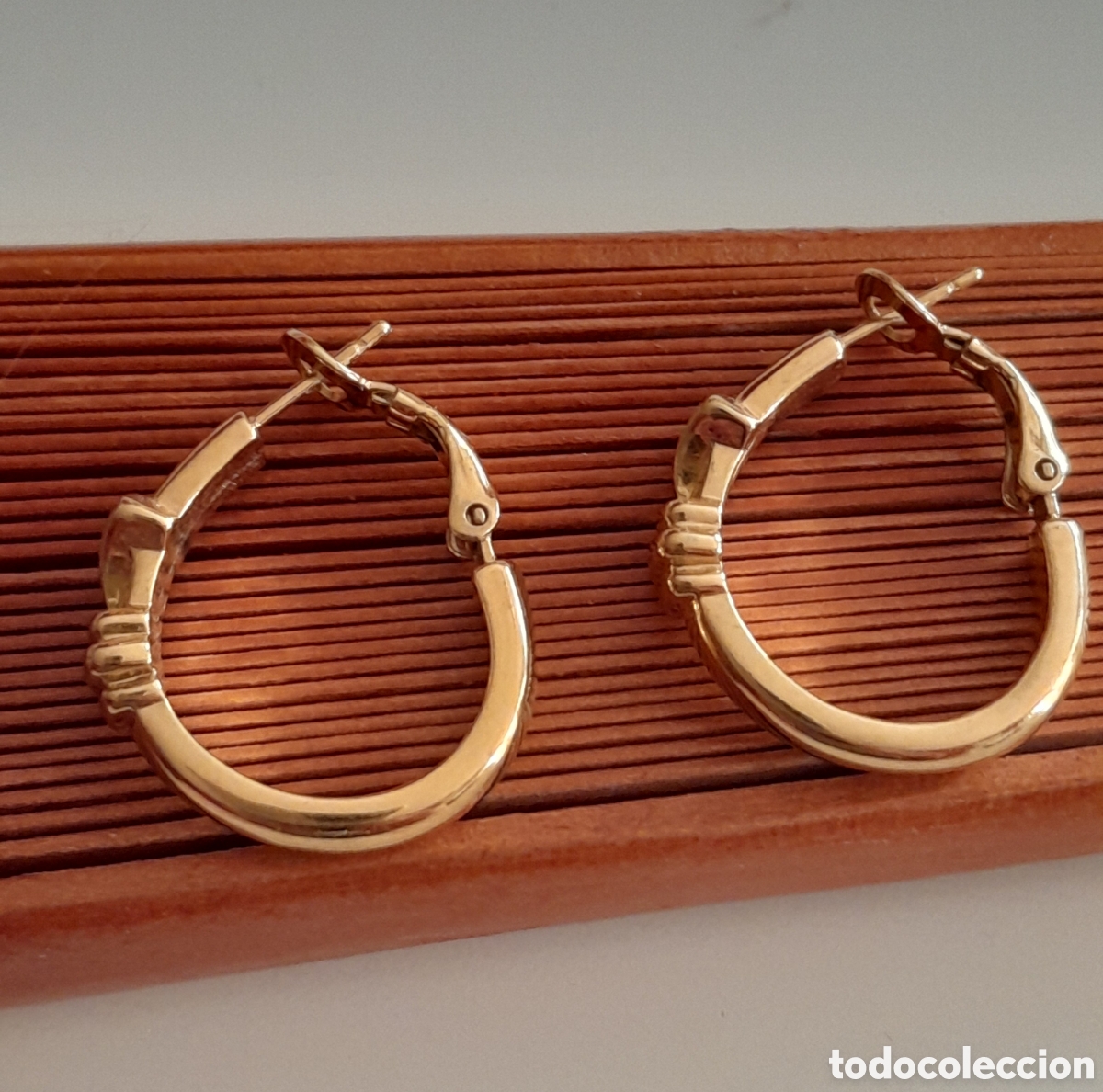 Joyeria: PENDIENTES ARGOLLAS CHAPADAS EN ORO - Foto 4