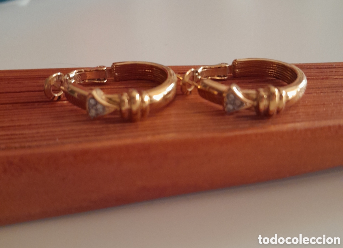 Joyeria: PENDIENTES ARGOLLAS CHAPADAS EN ORO - Foto 3