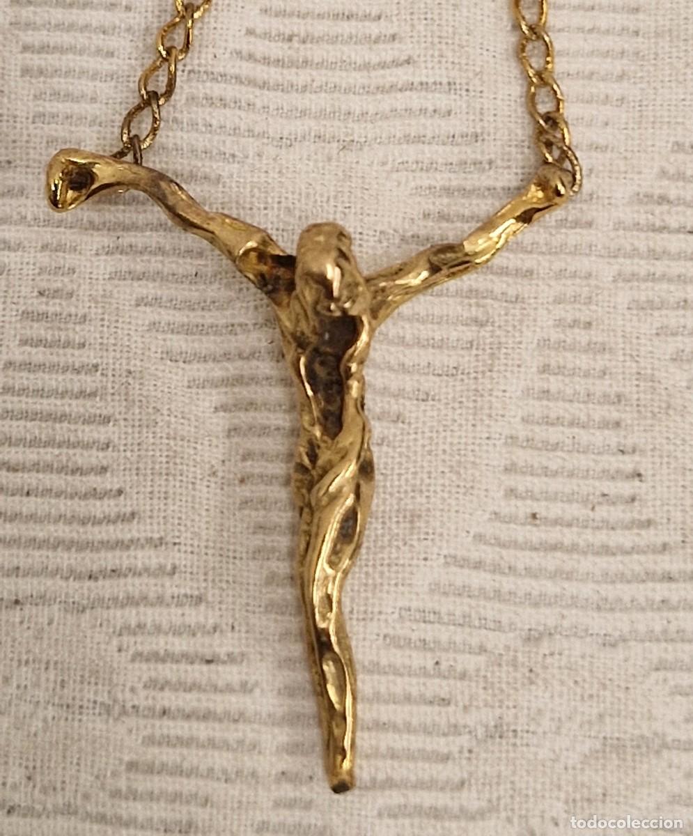 Joyeria: CADENA DE PLATA 925 CHAPADA EN ORO. CRISTO DE DALI - Foto 1