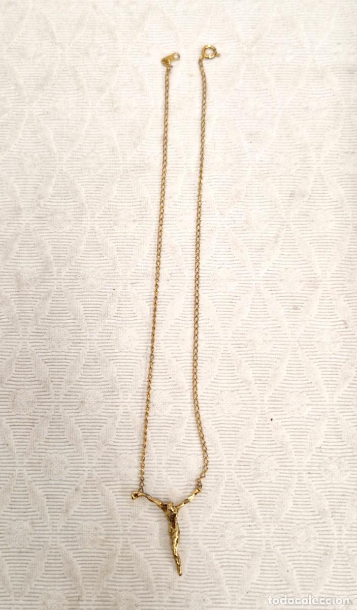 Joyeria: CADENA DE PLATA 925 CHAPADA EN ORO. CRISTO DE DALI - Foto 2