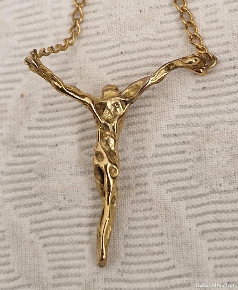 Joyeria: CADENA DE PLATA 925 CHAPADA EN ORO. CRISTO DE DALI - Foto 3