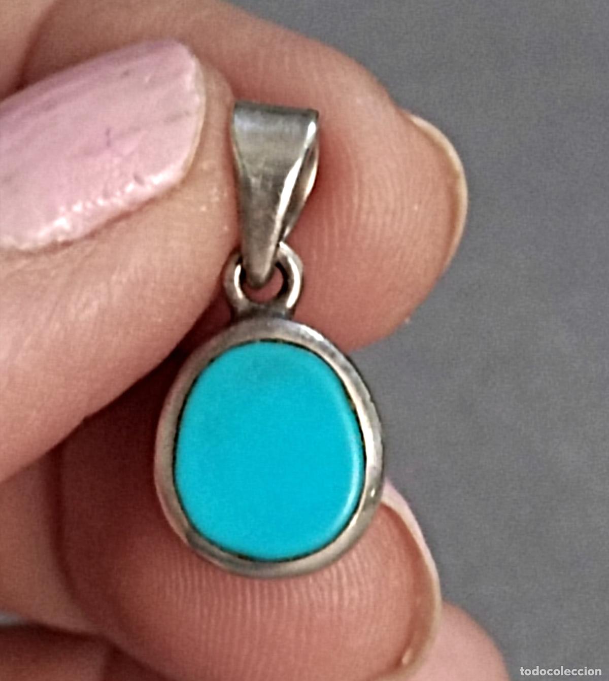 Joyeria: Colgante de plata con turquesa. - Foto 1