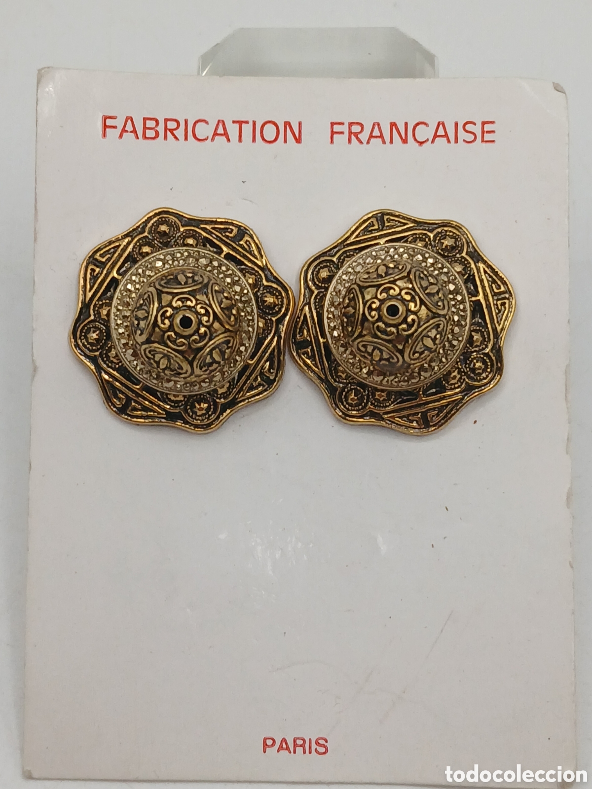 Joyeria: Pendientes metal damasquinado oro - Foto 1