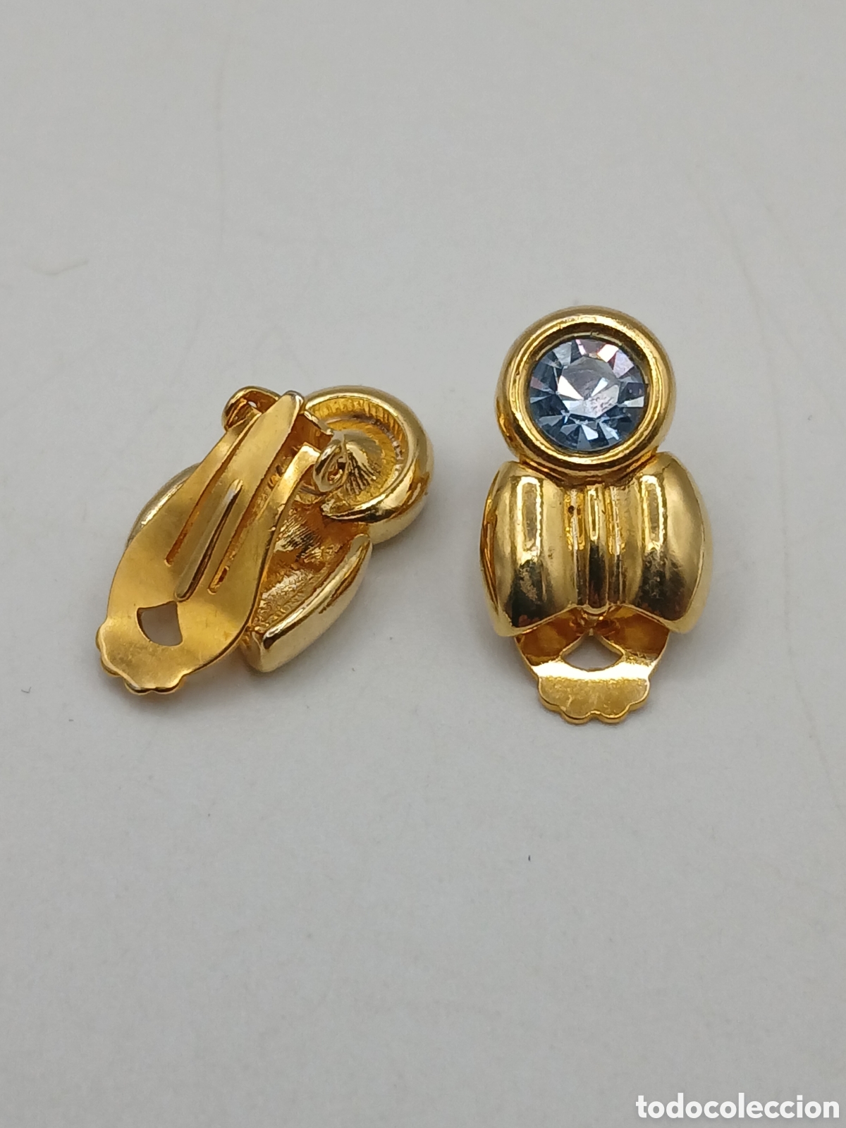 Joyeria: Pendientes metal chapado oro y topacio azul - Foto 3