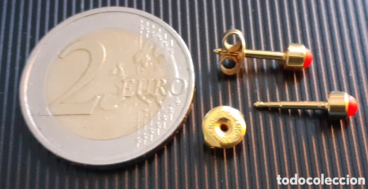 Joyeria: Hippo-alergic pendientes con coral - Foto 3