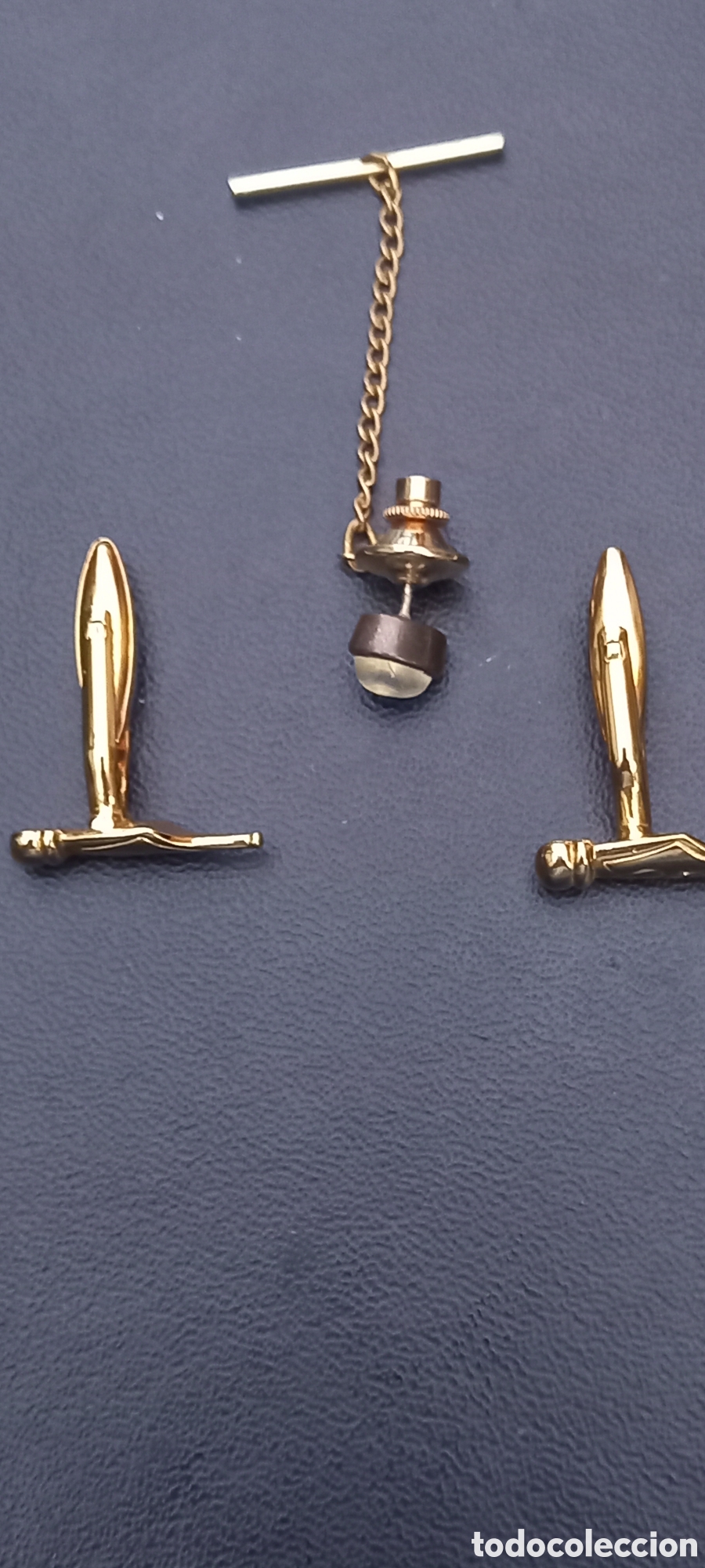 Joyeria: Gemelos forma de pluma y alfiler de corbata - Foto 2