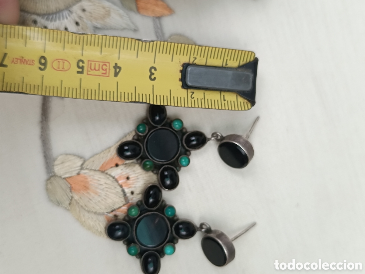 Joyeria: Pendientes Onix y turquesa con plata - Foto 4