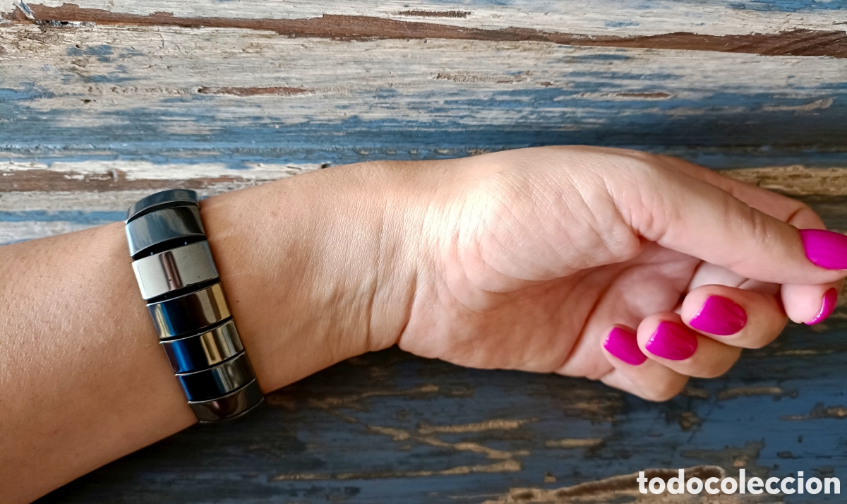 Joyeria: Pulsera hematite el&aacute;stica Vintage, NUEVA - Foto 4